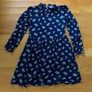 Boden Dress - Navy Blue with Flowers